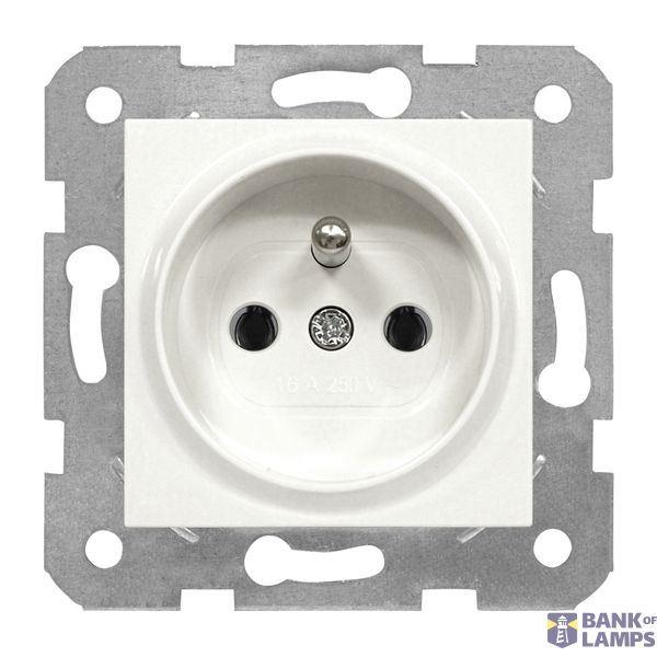 Pin socket outlet,white, screw clamps image 1