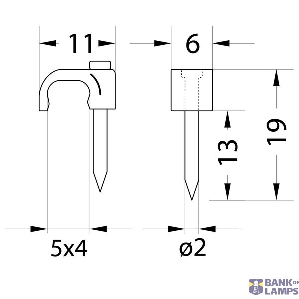FLOP-5/4 Flat cable holder OMYp 2 x 0.75 image 1