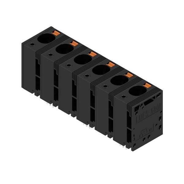 Printed circuit board terminals, 15.00 mm, Number of poles: 6, 180°, Solder pin length (l): 5 mm, black, PUSH IN without actuator, Clamping range, max. : 16 mm², Box image 2