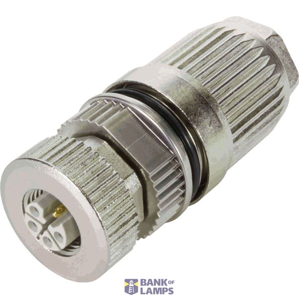 Fitted pluggable connector 5-pole, shielded M12 socket, straight image 1