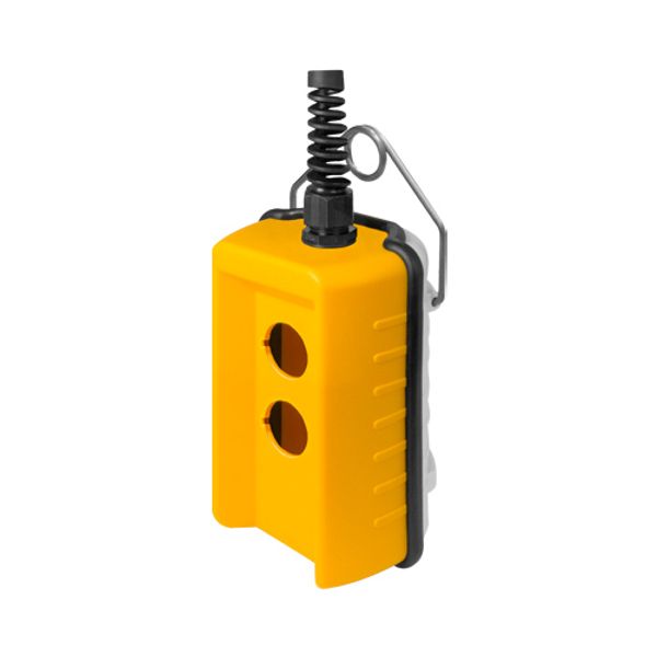 Pendant push-button station, remote control, 2 holes, yellow image 1