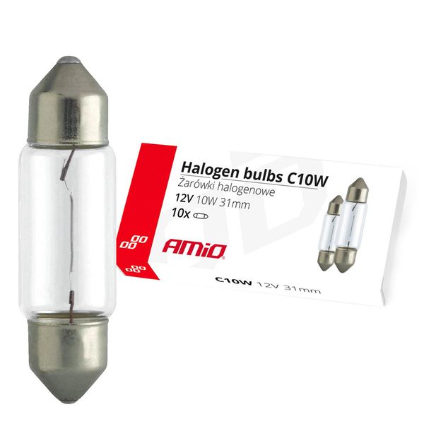 Halogen bulbs C10W Festoon 31mm 12V 10pcs image 1