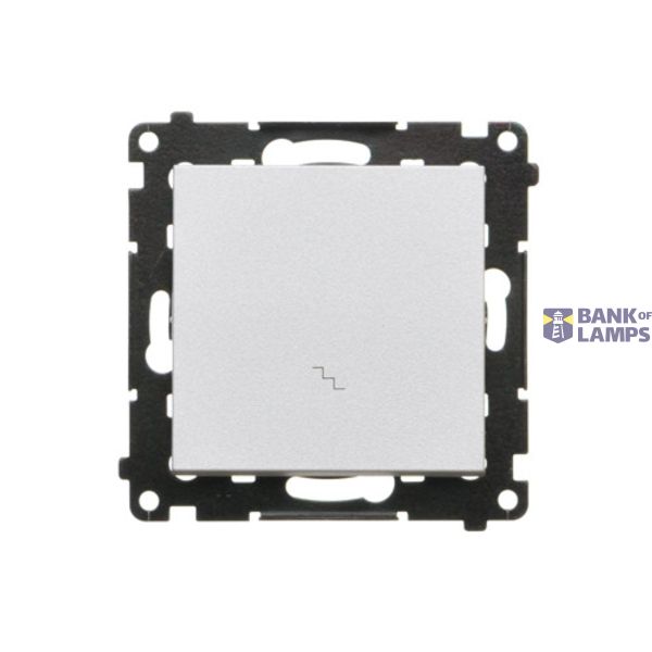 Two-way switch, 10AX, matt aluminum image 1