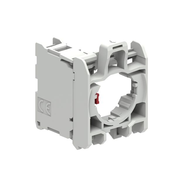 Contact element Ø22mm Platinum series chromed plastic, NC. Screw termination. With mounting adapter image 1