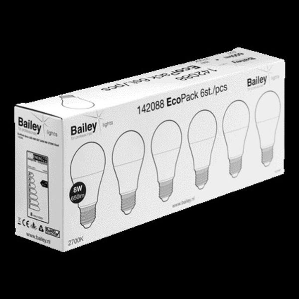 EcoPack 6pcs LED A60 E27 240V 8W 2700K Opal image 5