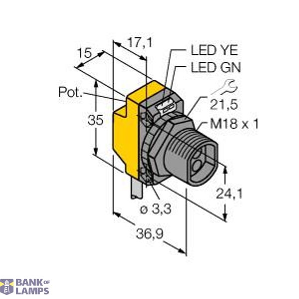 Photoelectric Sensor Photoelectric Sensor for Glass Fibers   QS18VP6F W/30 image 2