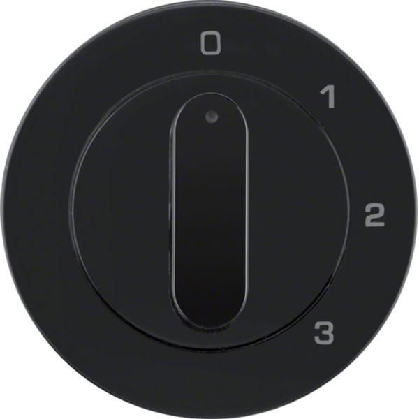 Centre plate rot. knob for 3-step switch, neut. pos., R.1/R.3, black glossy image 1