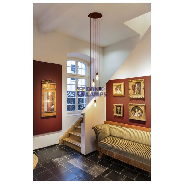 FITU E27 pendulum luminaire, E27, max. 60W, round, ruby image 1