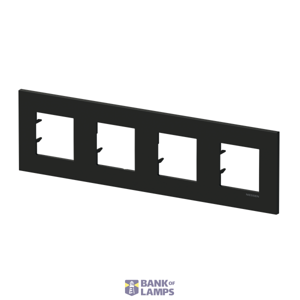 Frame 4-gang / 2+2+2+2-modules - Niessen logo - S - Matt Black image 3