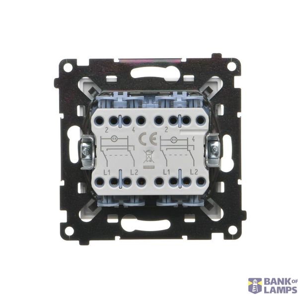 Roller blind push button 1-0-2, (module), Simon 24, IP20/IP44, 10A, antibacterial white image 1