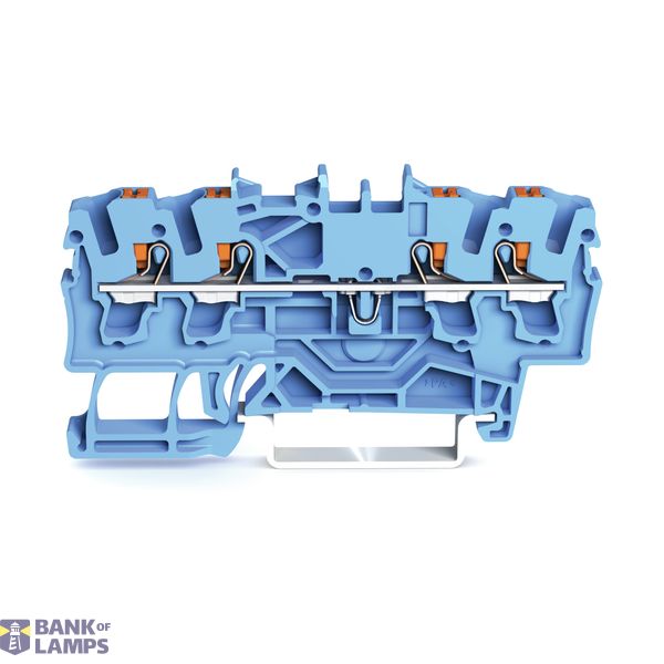 4-conductor through terminal block with push-button 2.5 mm² blue image 1