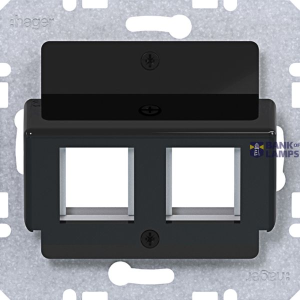 Central plate 2-way, AMP connectors, A.x/C.x/S.x/B.x/Q.x/K.x black glossy. image 1
