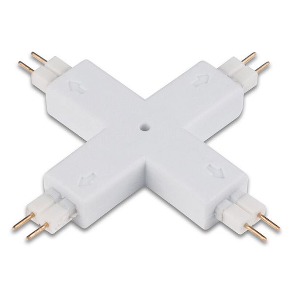 X-shaped connecting connector for single-color LED strips 8 mm image 1