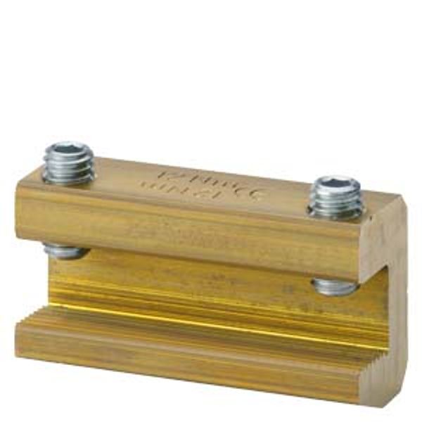 8US1921-2BF00 Busbar system, accessories Busbar center-to-center spacing 40, 60 mm Busbar connection piece Bar thickness: 5.10 mm Width: 12-20 mm Length 55 mm image 1