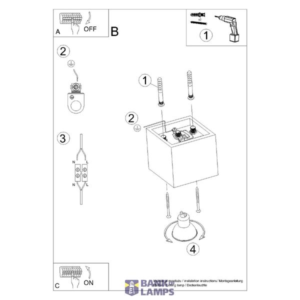 SPOT QUAD 1 BLACK GU10 1X40W IP20 image 7