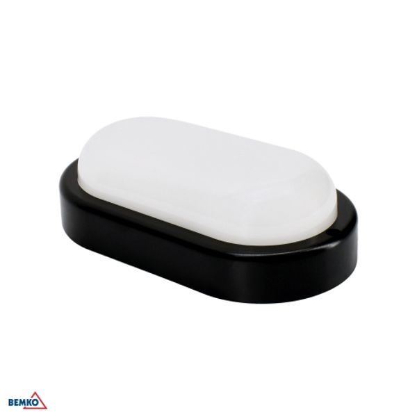 LED CEILING LAMP KANLO OVAL 8W 4000K 760LM IP54 BLACK MS image 1