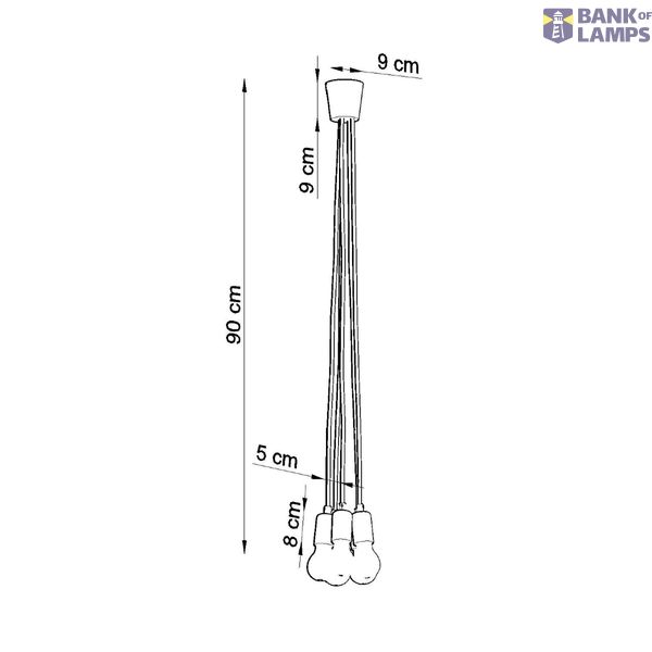 HANGING LAMP DIEGO 5 WHITE E27 5X60W IP20 image 3