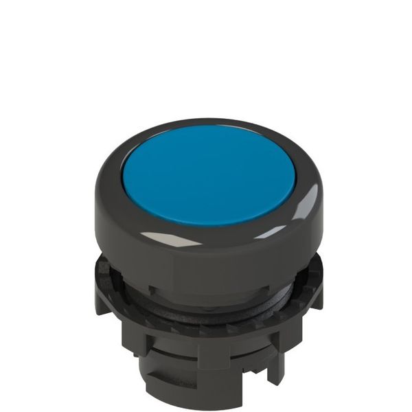 Spring-return blue flush pushbutton image 1