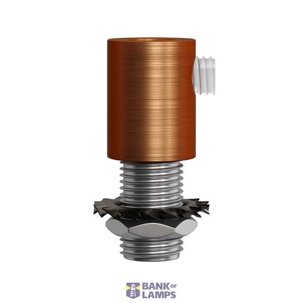 Cylindrical metal cable clamp complete with rod, nut and washer - 2 pieces image 1