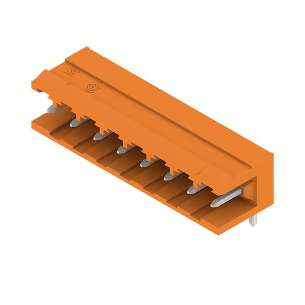 PCB plug-in connector, male header, open side, THT solder connection, 5.08 mm, Number of poles: 8, 90°, Solder pin length (l): 4.5 mm, tinned, orange, Box image 8