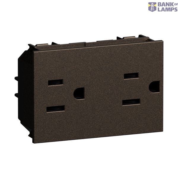 L.NOW - US DUPLEX SOCKET 15A BRONZE image 1