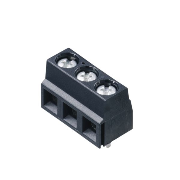 Printed circuit board terminals, 5.08 mm, Number of poles: 4, 90°, Solder pin length (l): 3.5 mm, tinned, black, Clamping yoke connection, Clamping range, max. : 1.5 mm², Box image 1