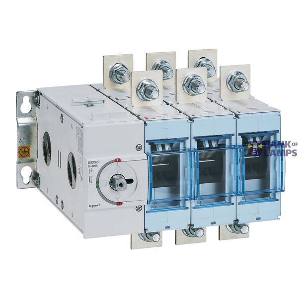 Manual source changeover DSX size 2 320A 3 poles - Rated current = 200A - for mounting on plate image 2
