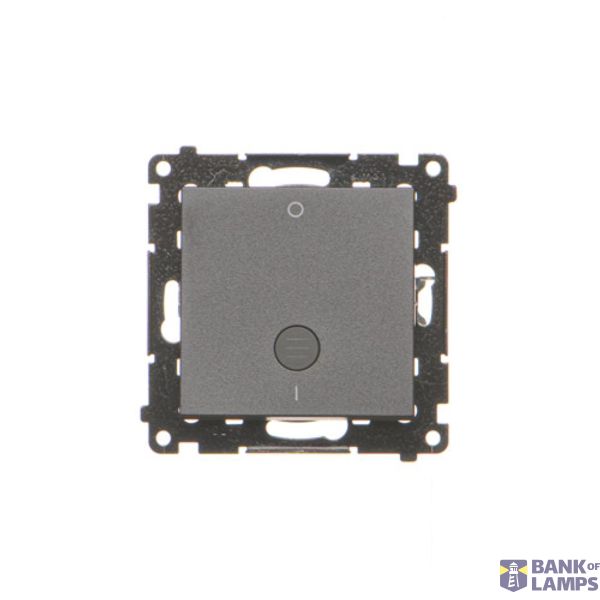 Double intermediate switch with indicator light, 10AX, black matt image 1