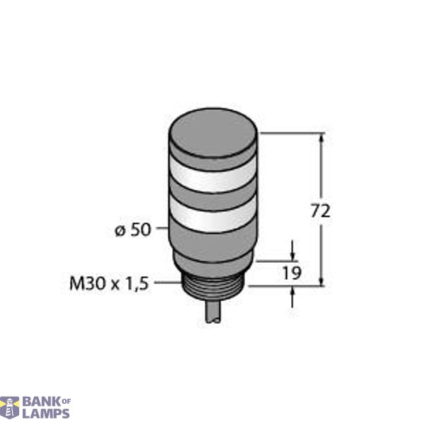 LED Signal Light Tower Light   TL50BLGY image 1