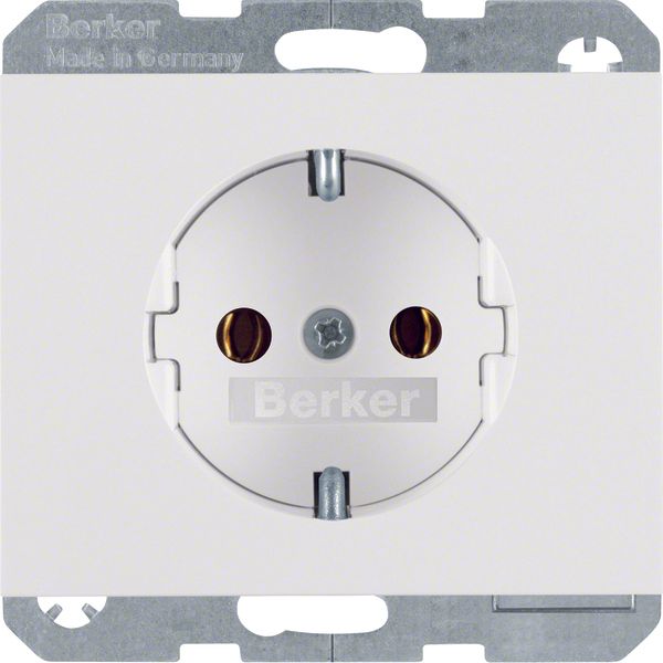 Socket outlet Berker K.1 SCHUKO 16A 250V with cover plate polar white image 1