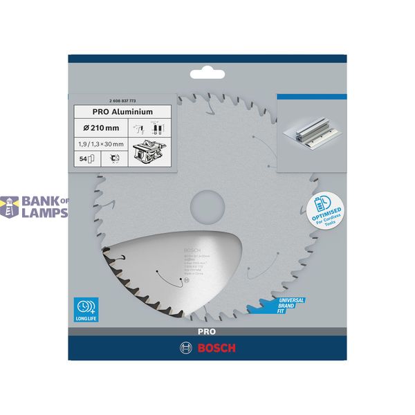 Standard for Aluminium Circular Saw Blade for Cordless Saws 210x1.9/1.3x30 T54 image 1