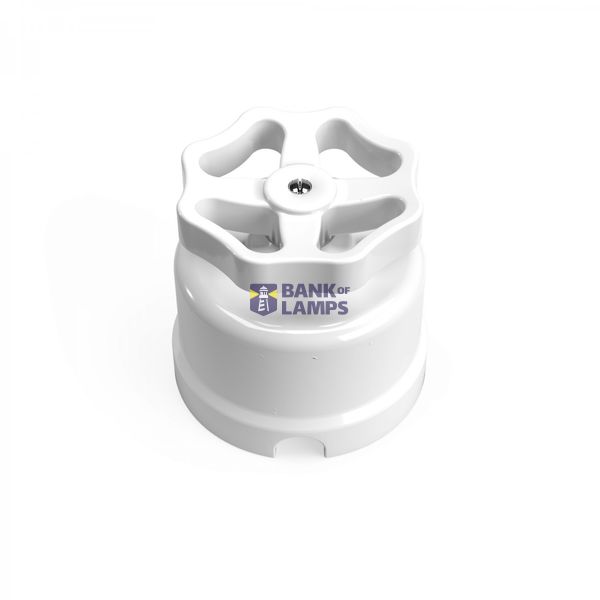 Switch/Diverter in white porcelain with knob image 1
