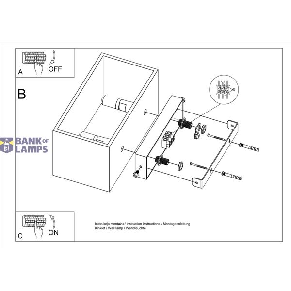 WALL LAMP QUAD MAXI GREY G9 2X40W IP20 image 6
