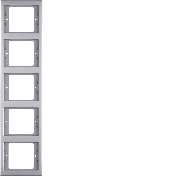 Frame 5gang vert., K.5, stainless steel, metal matt finish image 1