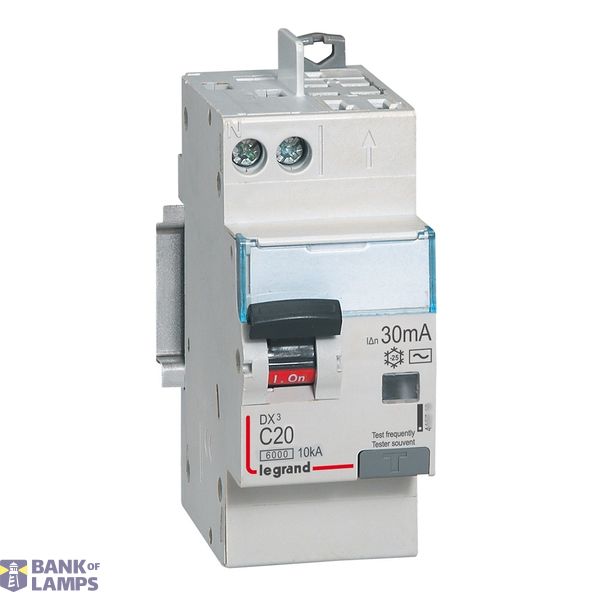 RCBO DX3 1P+N C20 6000A/10KA 30MA TG AUTO AC image 2