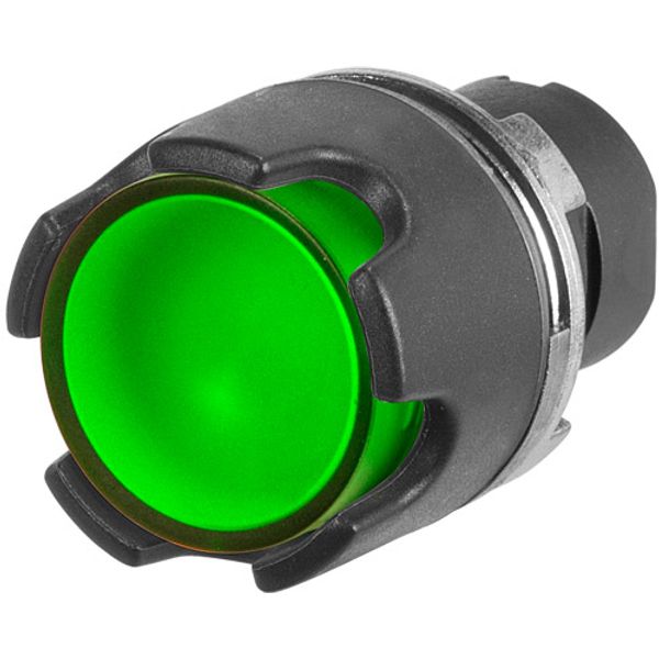 Push-button, full guard, illuminated, green image 1