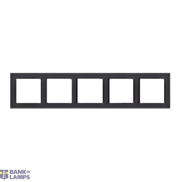 5 gang frame, black matt image 1