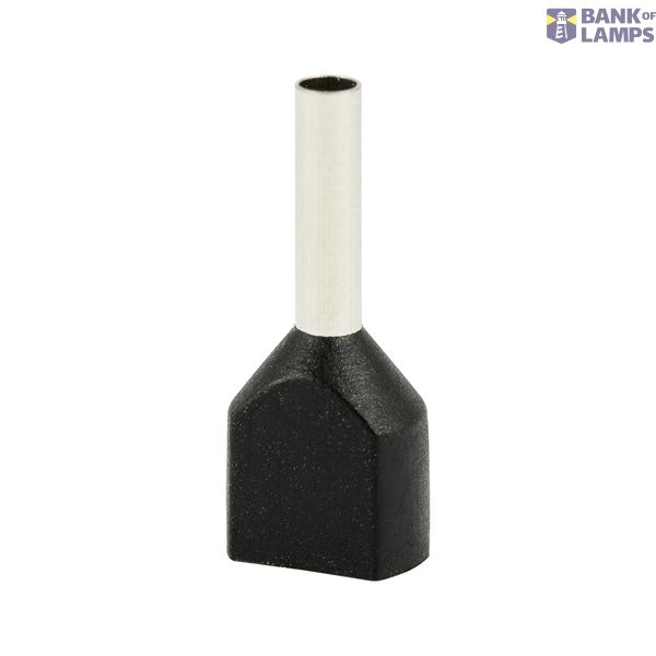 Double insulated sleeve terminal HI 2x0.75/8-black, black, Al/Cu image 1