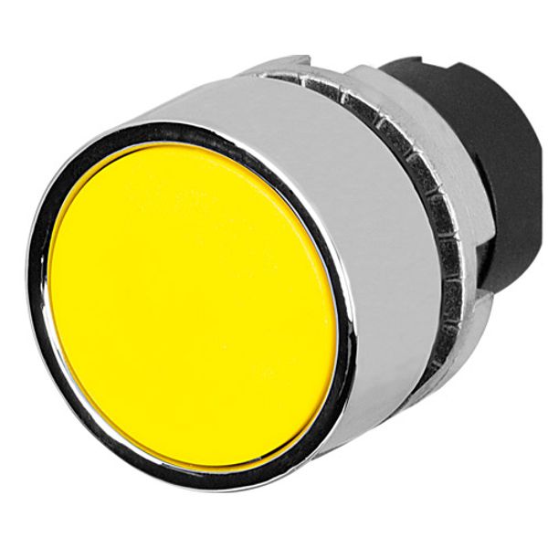 Guarded push-button, yellow, metal image 1