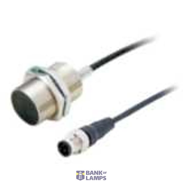 Proximity sensor, inductive, M30, shielded, 8 mm, DC, 2-wire, NC, 0.3 m pigtail PUR with Junction Connector M12, chip-immune function, oil-resistant E2ER0042H image 1