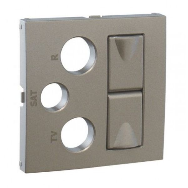 COV PLATE F/R-TV-SAT-2XRJ45 MULT SOCKET ALUM image 1