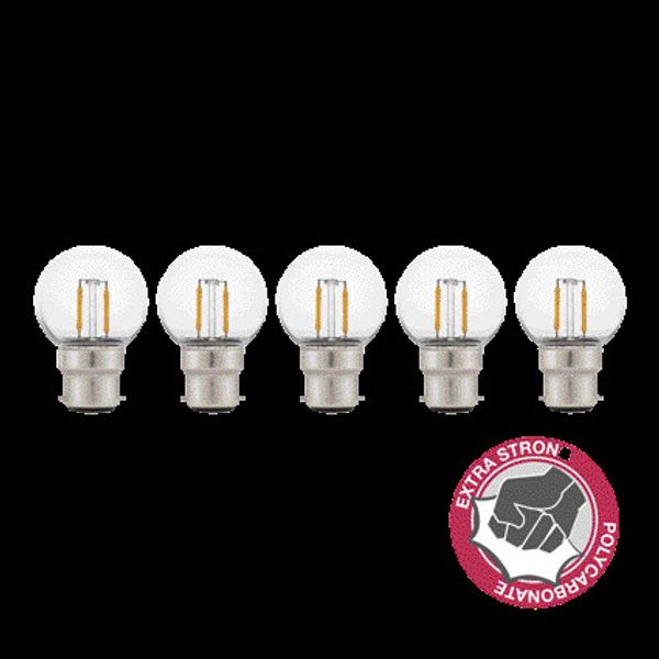 EcoPack 5pcs LED FIL Safe G45 B22d 2W 2700K PC CL image 2