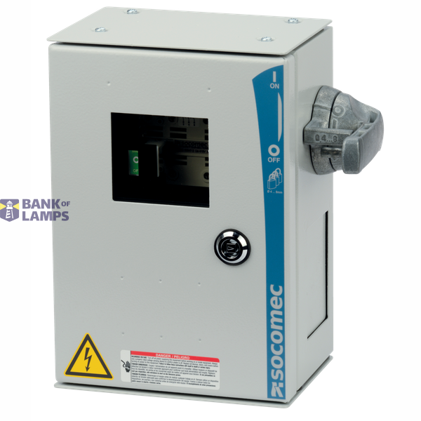 Steel safety enclosure 4P 80A with bottom/bottom connection side opera image 1