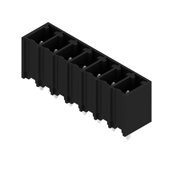 PCB plug-in connector, male header, closed side, THT/THR solder connection, 3.81 mm, Number of poles: 7, 180°, Solder pin length (l): 3.2 mm, tinned, black, Box image 2