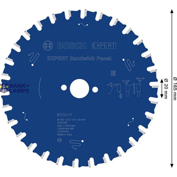 EXPERT Sandwich Panel, 165 x 2/1.6 x 20 mm, T30 image 1