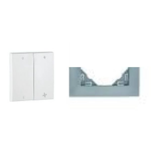 DOUBLE ROCKER F/ TWO-WAY SWITCH FAN ALUMINIUM image 1