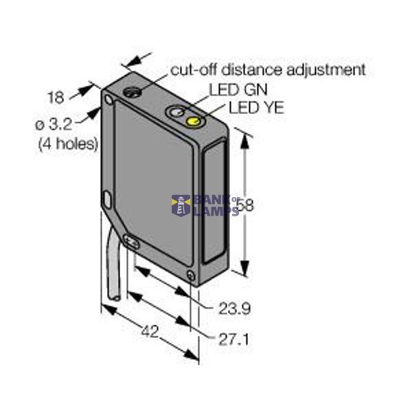 Photoelectric Sensor Diffuse Mode Sensor with Adjustable Background Suppression   QMT42VN6AFV400 image 1