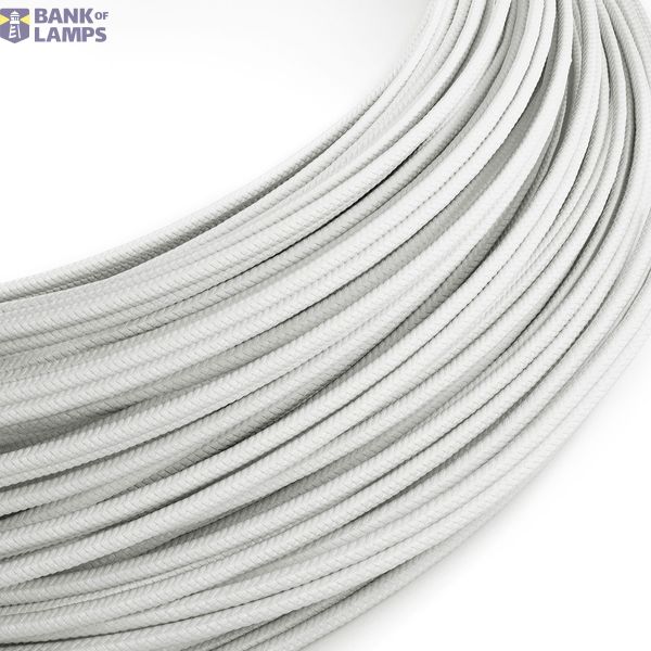 Extra Low Voltage power cable coated in silk effect fabric White RM01 image 1