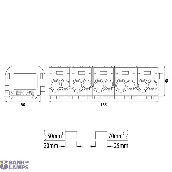 Distribution block LK70/50-5 SSSNZ image 1