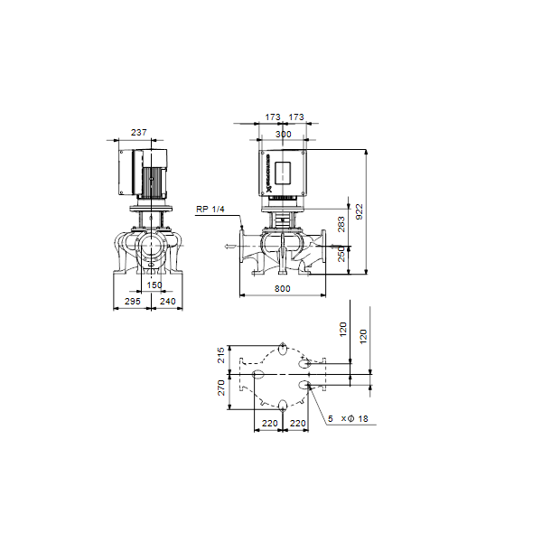 In-line circulator pump TPE 150-70/4-S-A-F-A-BQQE 3X400 50Hz image 3